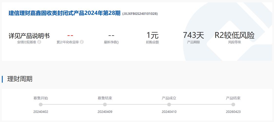 建信理财嘉鑫固收类封闭式产品_建信理财嘉鑫封闭108期