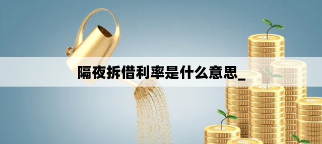隔夜拆借利率是什么意思_